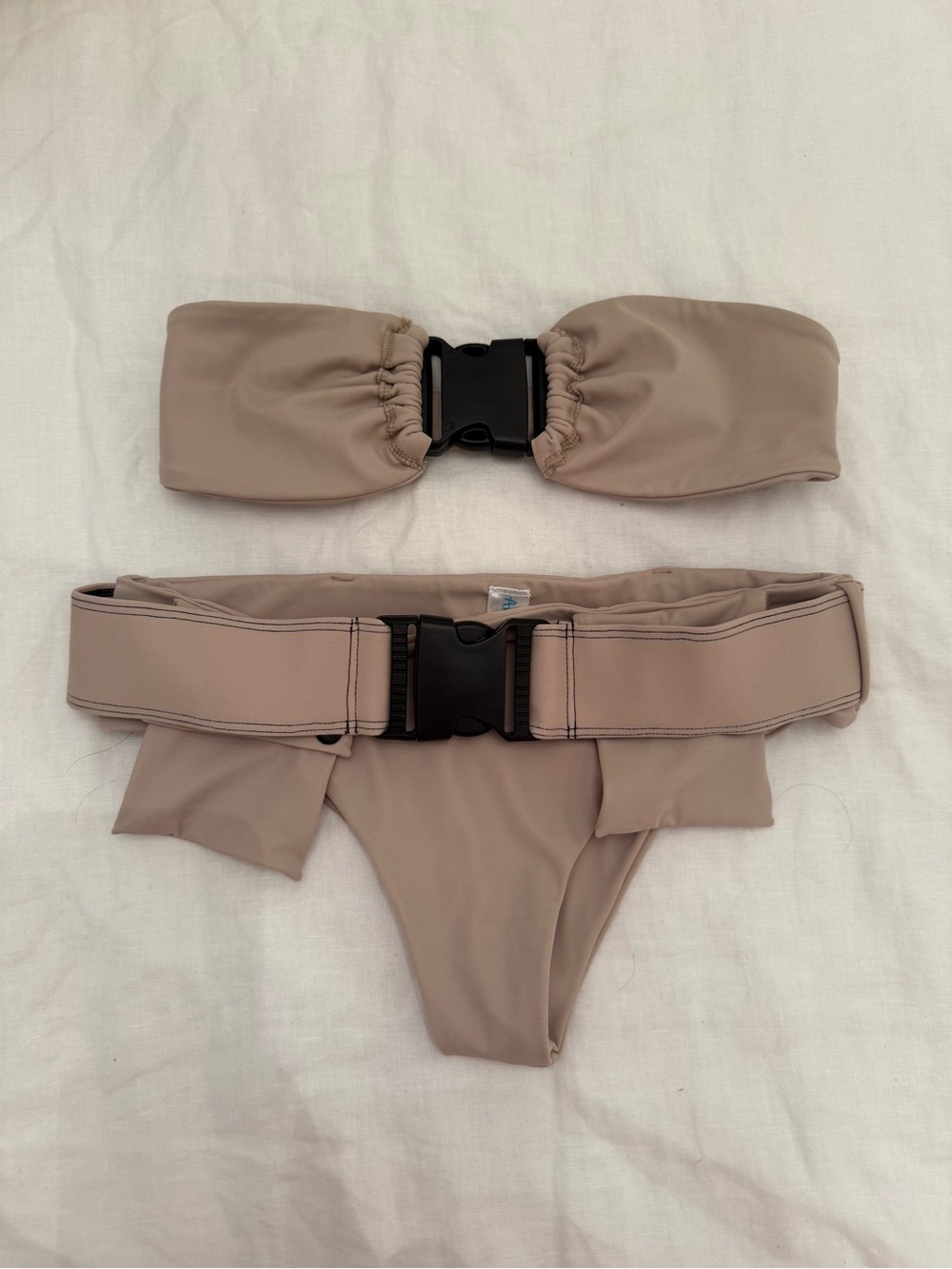 ANDI BAGUS Beige Buckle Bikini Set